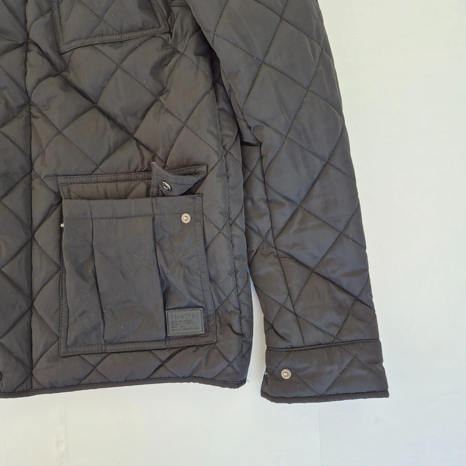 FIRETRAP Chaqueta Pequeña Negra Para Hombre Cremallera Completa Acolchada - Imagen 4 de 4