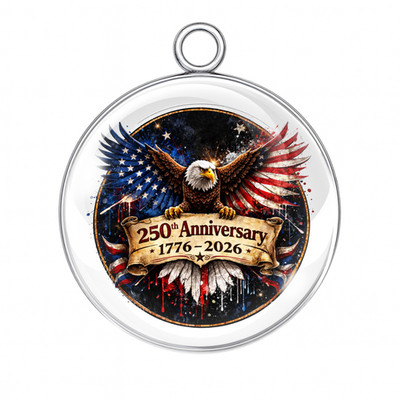 Bald Eagle USA 250th Anniversary Charm   1776 2026 American Independence Pendant