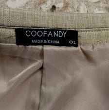 Coofandy Men's Size 2XL Sport Coat Beige Casual Stretch Resort Jacket Blazer