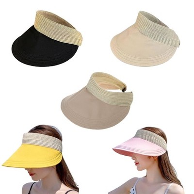 Women Visor Hat Golf Cap Sun Visor Hat Sun Hat Straw Sun Visor Beach Visor