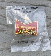Vintage 1990's Budweiser Racing Hat Lapel Pin Bowtie Logo Gold Tone Sealed