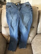 Democracy Jeans Womens 2 Blue Straight Mid Rise Ab Technology Light Wash Denim