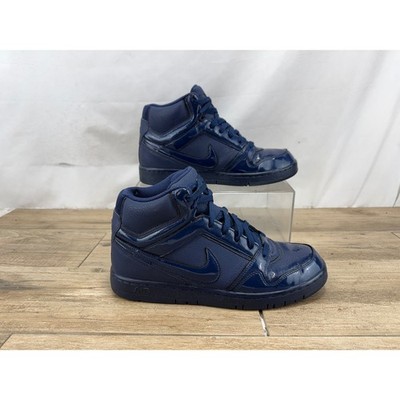 Nike Air Prestige III High Mens Navy Blue Patent Leather Sneakers 407036-401