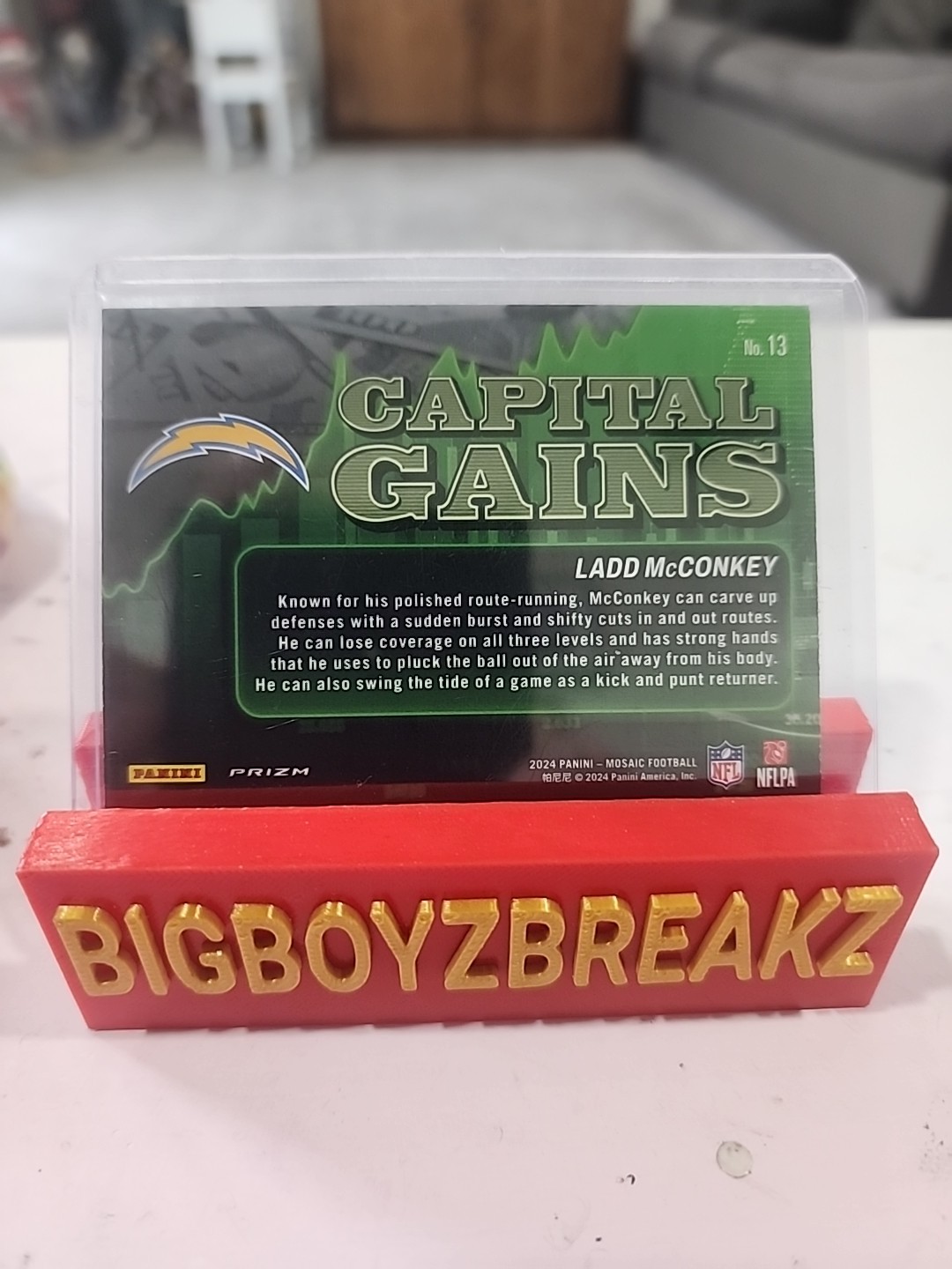 2024 Panini Mosaic - Capital Gains Ladd McConkey #13 Silver Prizm (RC)