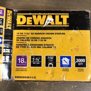DEWALT 1-1/2" x 7/32" 18-Gauge Glue Collated Bright Steel Staples (2300+)