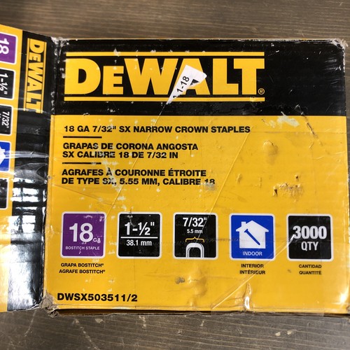 DEWALT 1-1/2" x 7/32" 18-Gauge Glue Collated Bright Steel Staples (2300+)