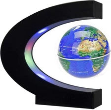 Floating Globe with LED Lights C Shape Magnetic Levitation Floating Globe World