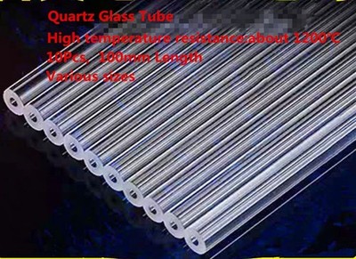 10Pcs Quartz Glass Capillary Tubes ,OD:1/2/2.5/3/4/12mm, Can Customize Length