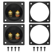 2Pcs 2 Inch Speaker Box Terminals Cup, 2-Way Subwoofer Plug Connector,Black