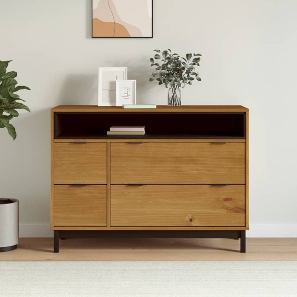 Schubladenschrank Schrank Kommode Sideboard Flurschrank Massivholz Kiefer Vidaxl-image