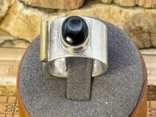 Vintage Artisan Southwestern Black Onyx Ring sz 6.75-LBB07.2025
