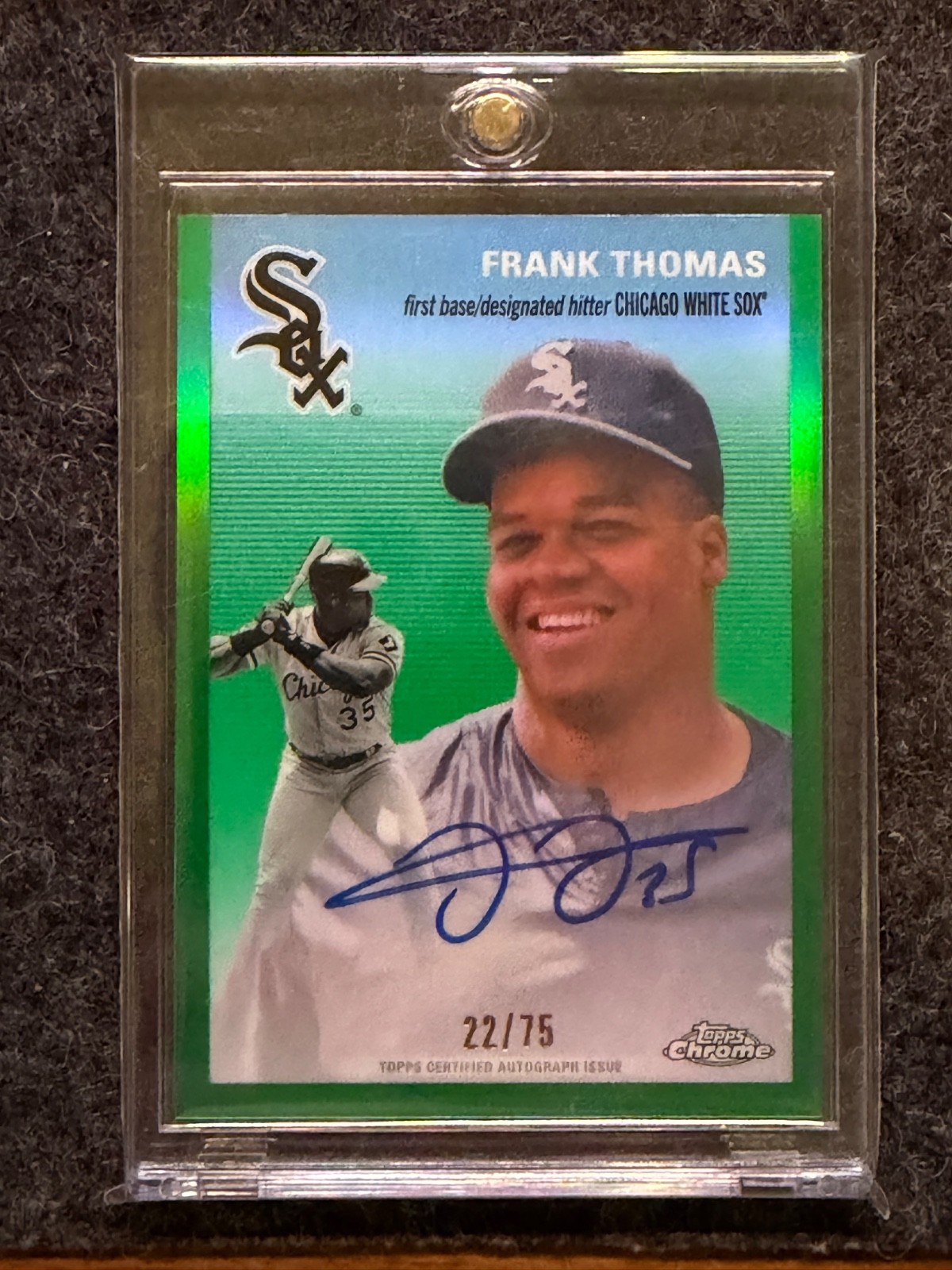 2023 Topps Chrome Platinum Frank Thomas Green Refractor Auto /75