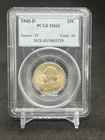 1945 D Washington Silver Quarter Dollar PCGS MS 65