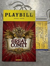 Natasha Pierre And The Great Comet Playbill + Ticket Stub Josh Groban Nov 6 2016