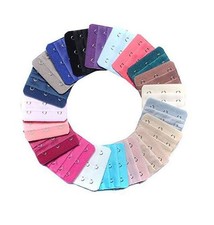 22Pcs Women Ladies Assorted Colors 3-Hook 3 Rows Spacing Bra Extender Extensi...