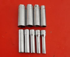Snap On Tools USA 9 Piece 1/4" Drive 6 Point SAE Deep Socket Set 7/32" To 9/16"