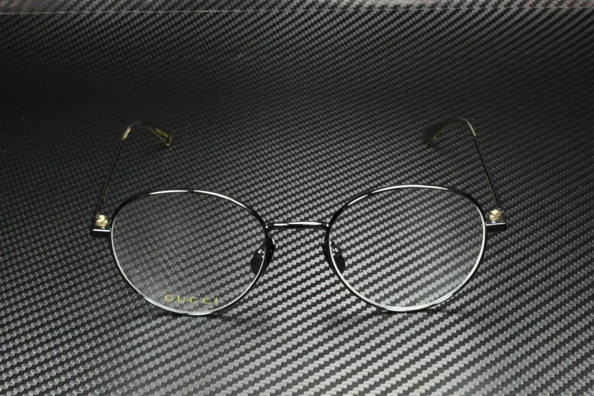 GUCCI GG0337O 009 Round Oval Phantos Black Shiny 53 mm Men s Eyeglasses
