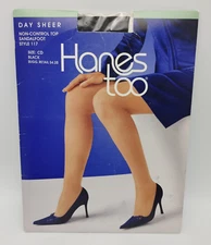Hanes Too Pantyhose Day Sheer Size: CD Color: Black Sandalfoot Style #117