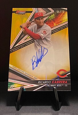 2022 Bowman’s Best Ricardo Cabrera Best Of 2022 Gold Lava Auto 6/75 Reds