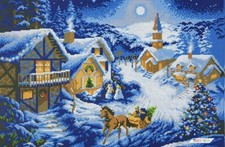 Bead Embroidery Kit Christmas Scenery DIY Stamped Bead Needlepoint Beadwork 3027
