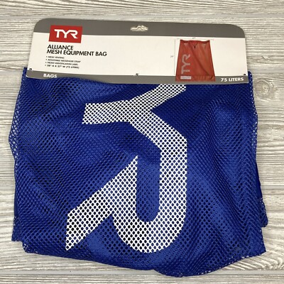 TYR Alliance Mesh Equipment Bag Blue 28 x27  75 Liters Draw String Vented, New