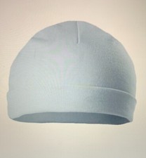 New Baby Newborn 0-3 Mths 12 X Pack Blue Cotton Jersey Beanie Hats - Soft Touch