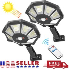 2PCS Outdoor Solar Wall Light LED Motion Sensor Bright Flood Street Lamp 3 Modes