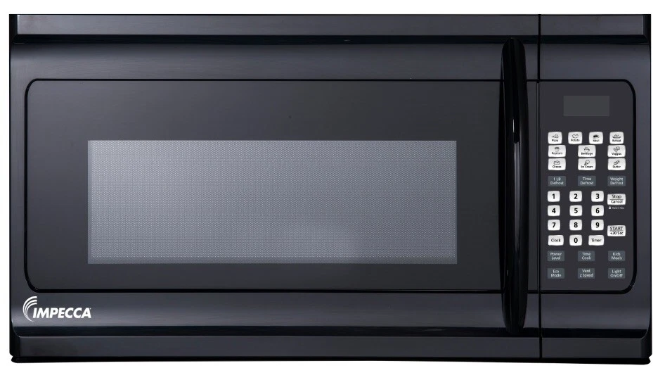 IMPECCA 1.6 Cu. Ft. Over The Range Microwave Oven, Exhaust Fan Oven Light, Black
