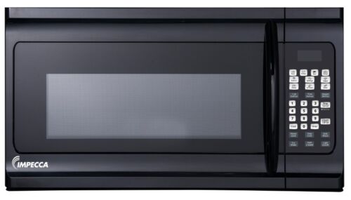 IMPECCA 1.6 Cu. Ft. Over The Range Microwave Oven, Exhaust Fan Oven Light, Black - Afbeelding 1 van 9