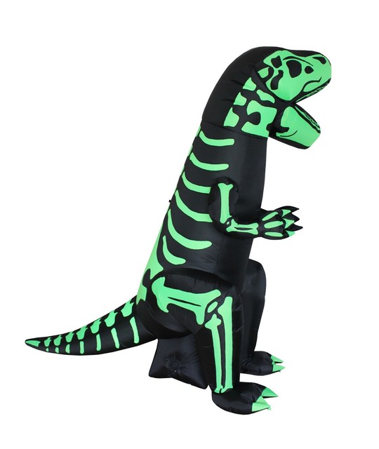 8 Foot Tall Halloween Inflatable Green Skeleton TRex Dinosaur Yard Decoration eBay