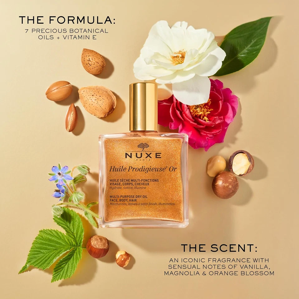 Nuxe Huile Prodigieuse OR Golden Shimmer Oil Face, Body & Hair (50ml / 1.6 floz) - Image 2 of 4