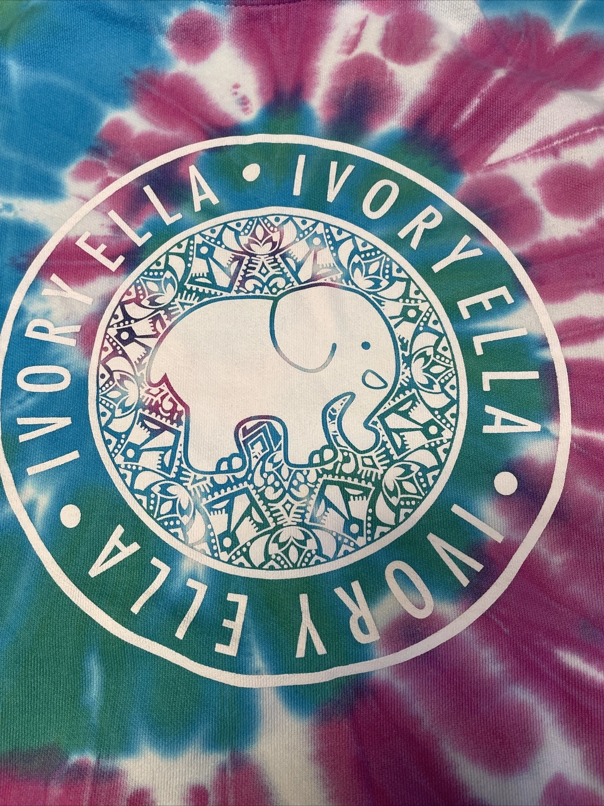 OFF WHITE Felpa donna avorio Ella tie dye con cappuccio piccolo pullover felpa elefante oversize