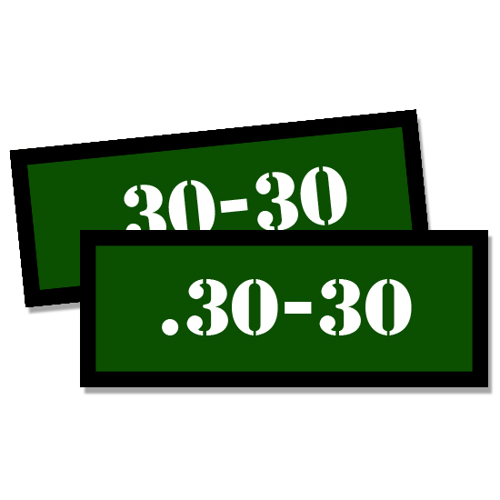 30-30 Ammo Can Stickers 2x Ammunition Gun Case Labels  GREEN Decals 2 pack