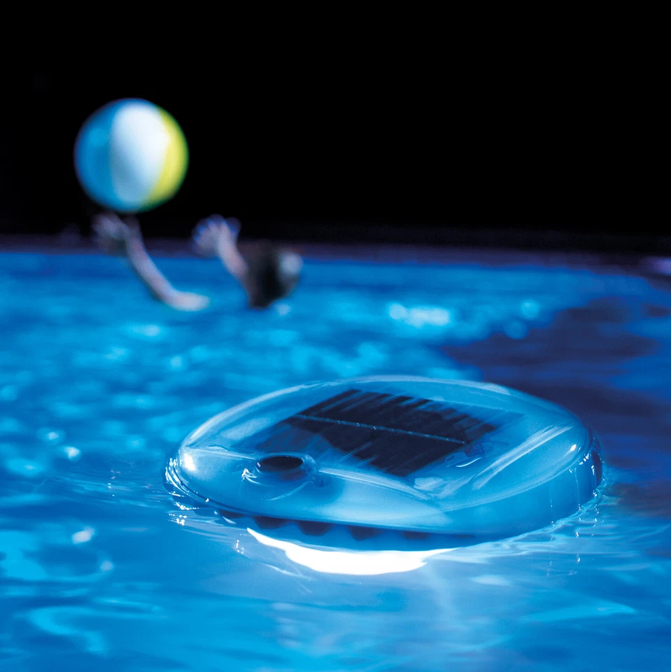 Intex 28690E Solar Powered LED Floating Pool Night Light, Auto On Color Changing - Image 4 of 4