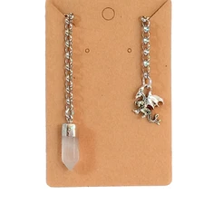 Clear Crystal Quartz Dragon Dowsing Pendulum Divination Reiki Handcrafted