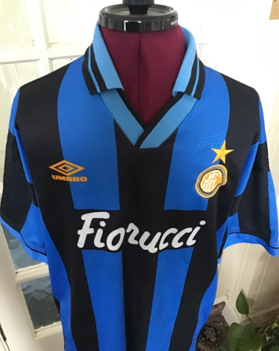 INTER MILAN FIORUCCI UMBRO FOOTBALL SHIRT HOME JERSEY LARGE #1281