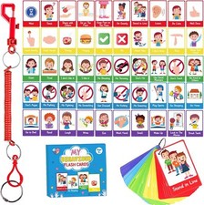 50PCS Autism Behaviour Communication Cards for Speech Delay Children and Adults