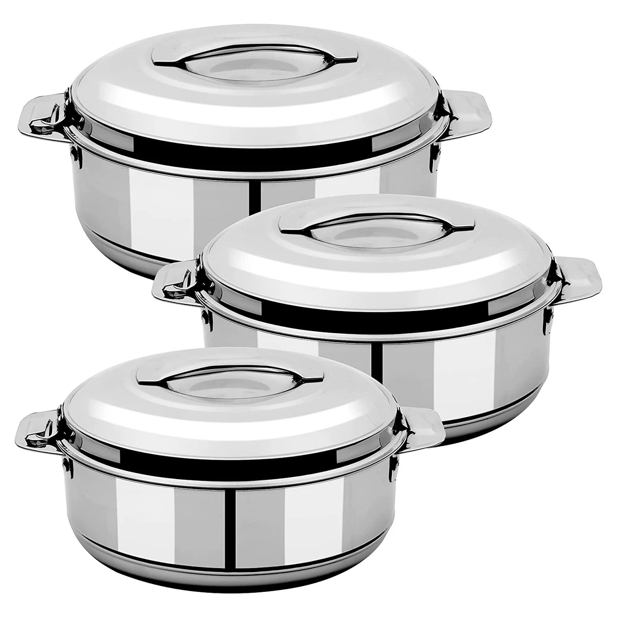 axis Glamour Stainless Steel Insulated Casserole Hotpot Set Of 3 Free Shipping