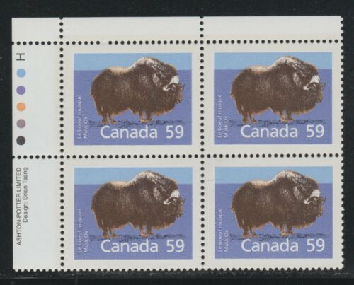 1989 Canada SC# 1174 UL - Musk Ox - Overweight Plate Block M-NH Lot # 3145 - Picture 1 of 1