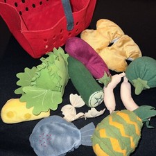 IKEA LATSAS Shopping Basket DUKTIG Lettuce Cucumber Cloth Play Food Vegetables