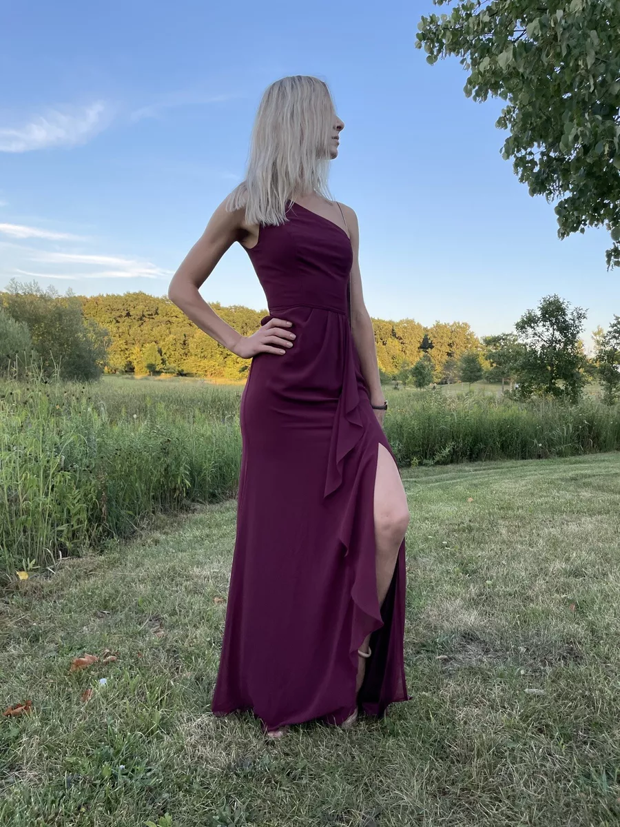 wine color dress