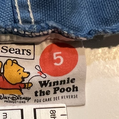 Vtg 70s Sears Winnie The Pooh Shorts Size 5 Perma Prest Blue Zipper Pocket - Picture 8 of 8