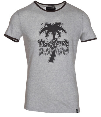 Marc Jacobs Men's Grey Palm Tree Print Crewneck T-Shirt M
