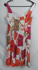 Women's Nine West White Multicolored Floral Print Sleeveless Dress Size 4