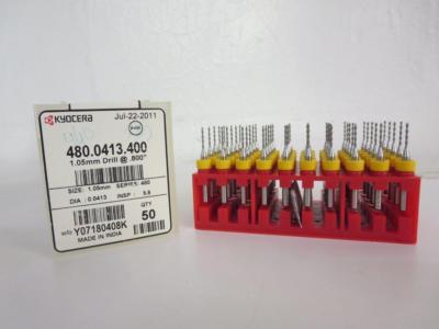 KYOCERA 480.0413.400 1.05MM STD S480 PCB DRILL BIT @ .800'' (BOX OF 50)