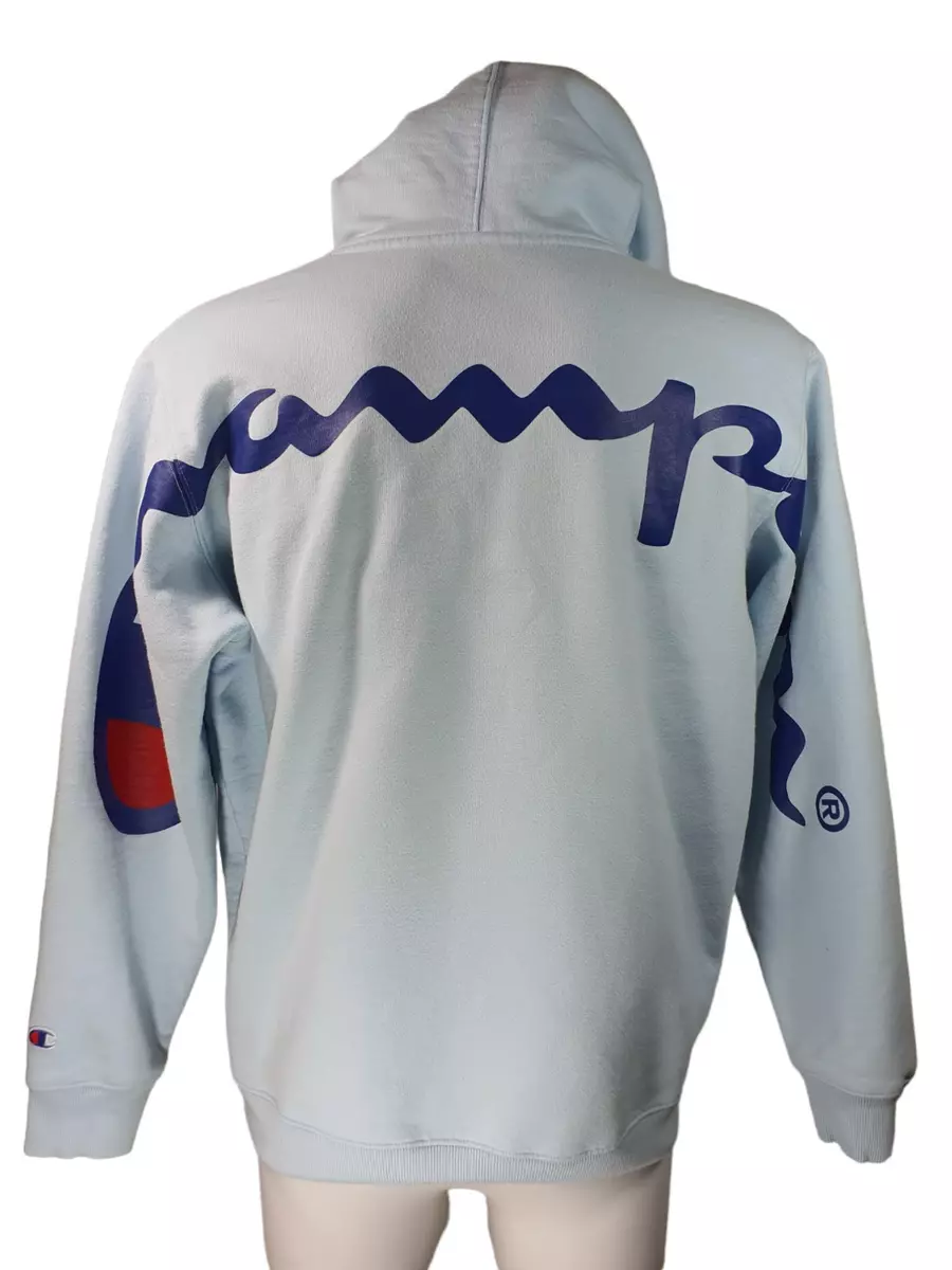 Supreme Champion Light Blue Hoodie Sweatshirt SS18 Size L