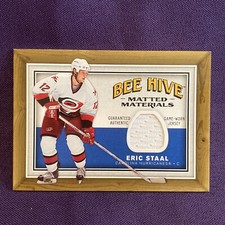 ERIC STAAL 2006-07 Beehive Matted Materials Game Worn Jersey CAROLINA HURRICANE