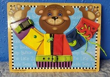 PB2 Melissa & Doug Basic Skills Puzzle Board Wooden Bear Educational Toy