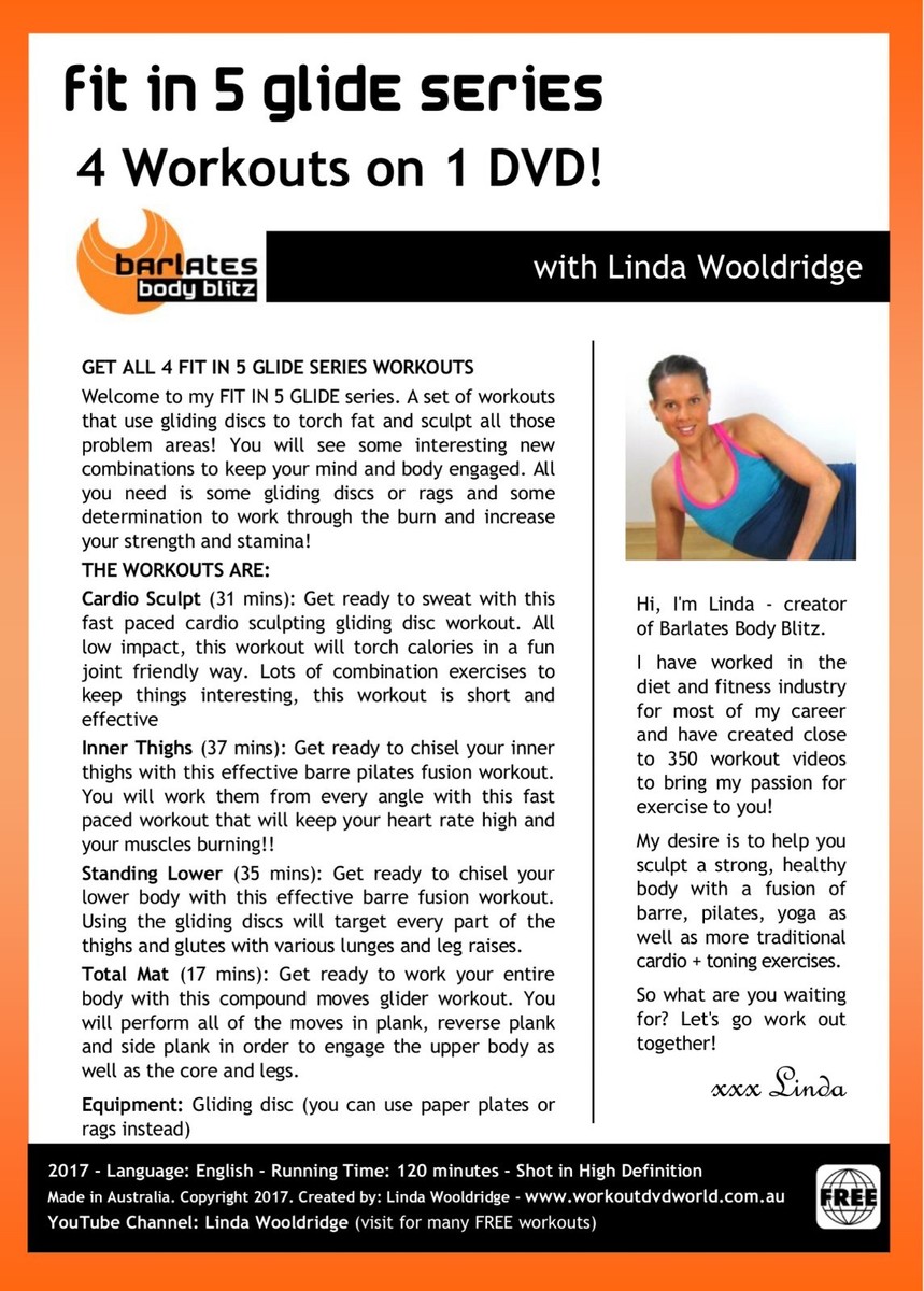 Gliding Disc Gliders Workout DVD Barlates Body Blitz FIT IN