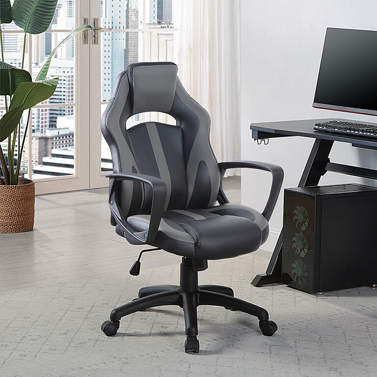 Influx Gaming Chair with Built-In Lumbar Support, and Fixed Arms